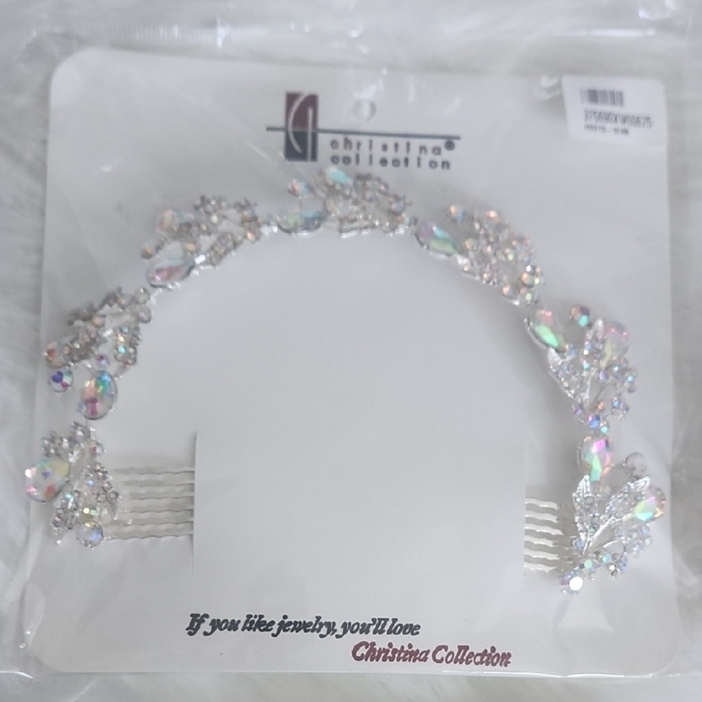 Christina Collection Silver Crystal Headband